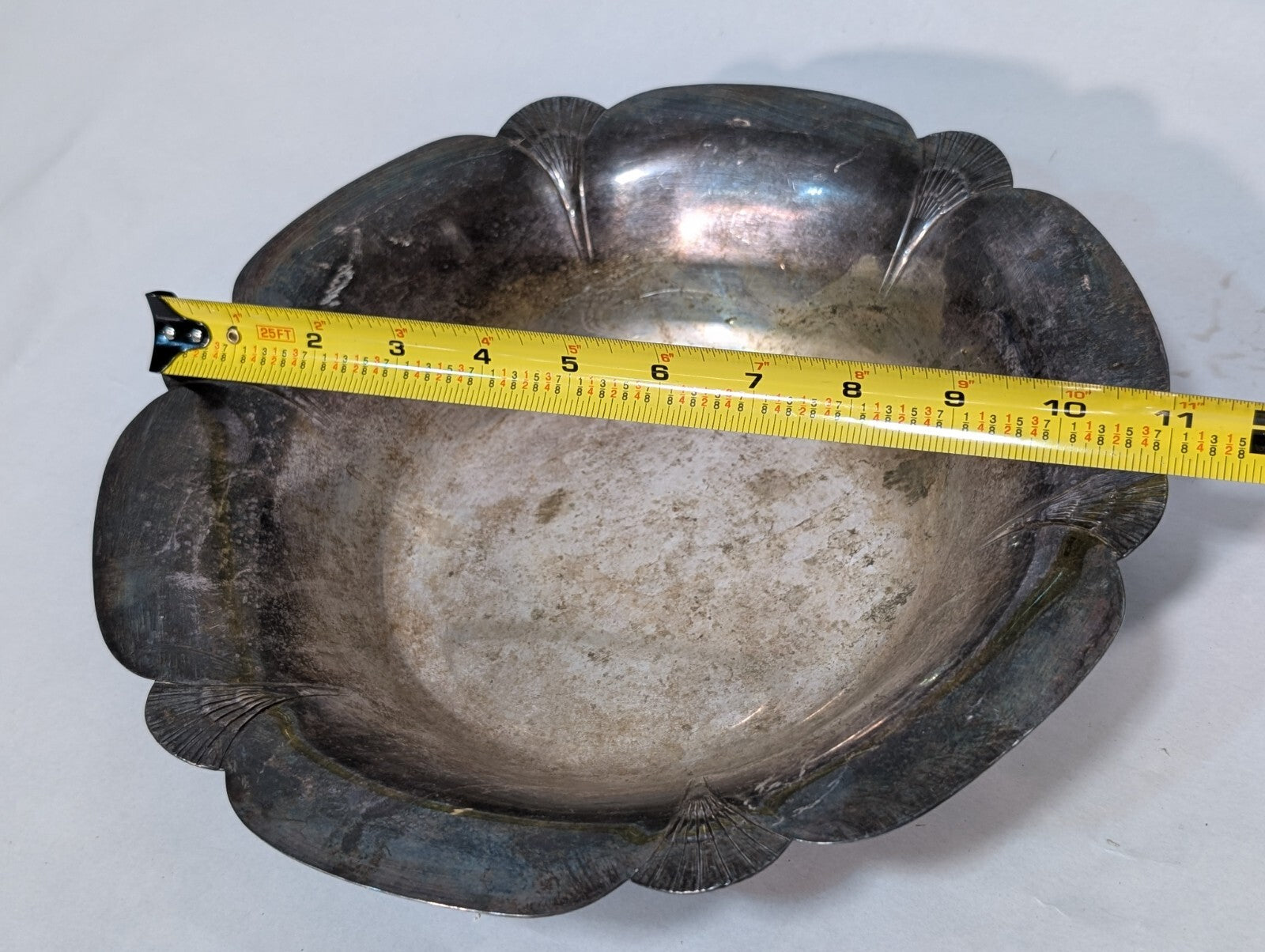Vintage Wm A Rogers 8278 Engraved Silver Tray + 4471 Art Deco Silver Bowl