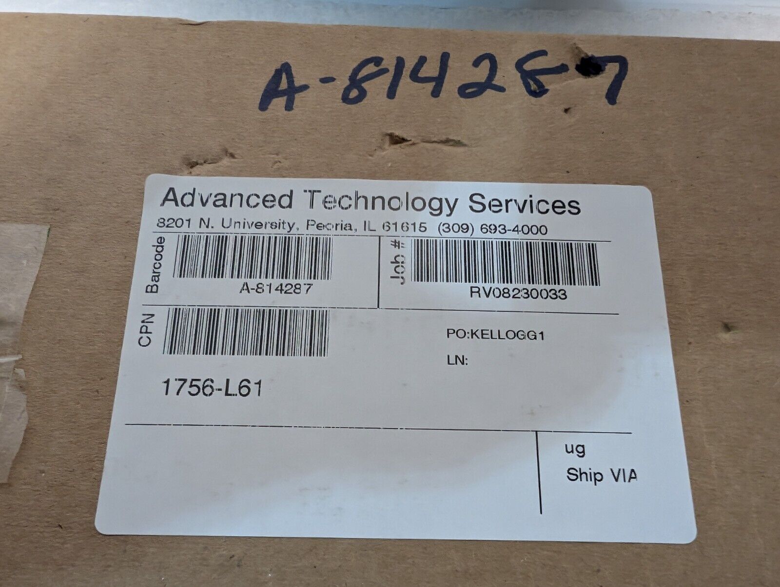 Allen Bradley 1756-L61 ControlLogix 5561 Processor Module w\ 2MB Memory, Ser B