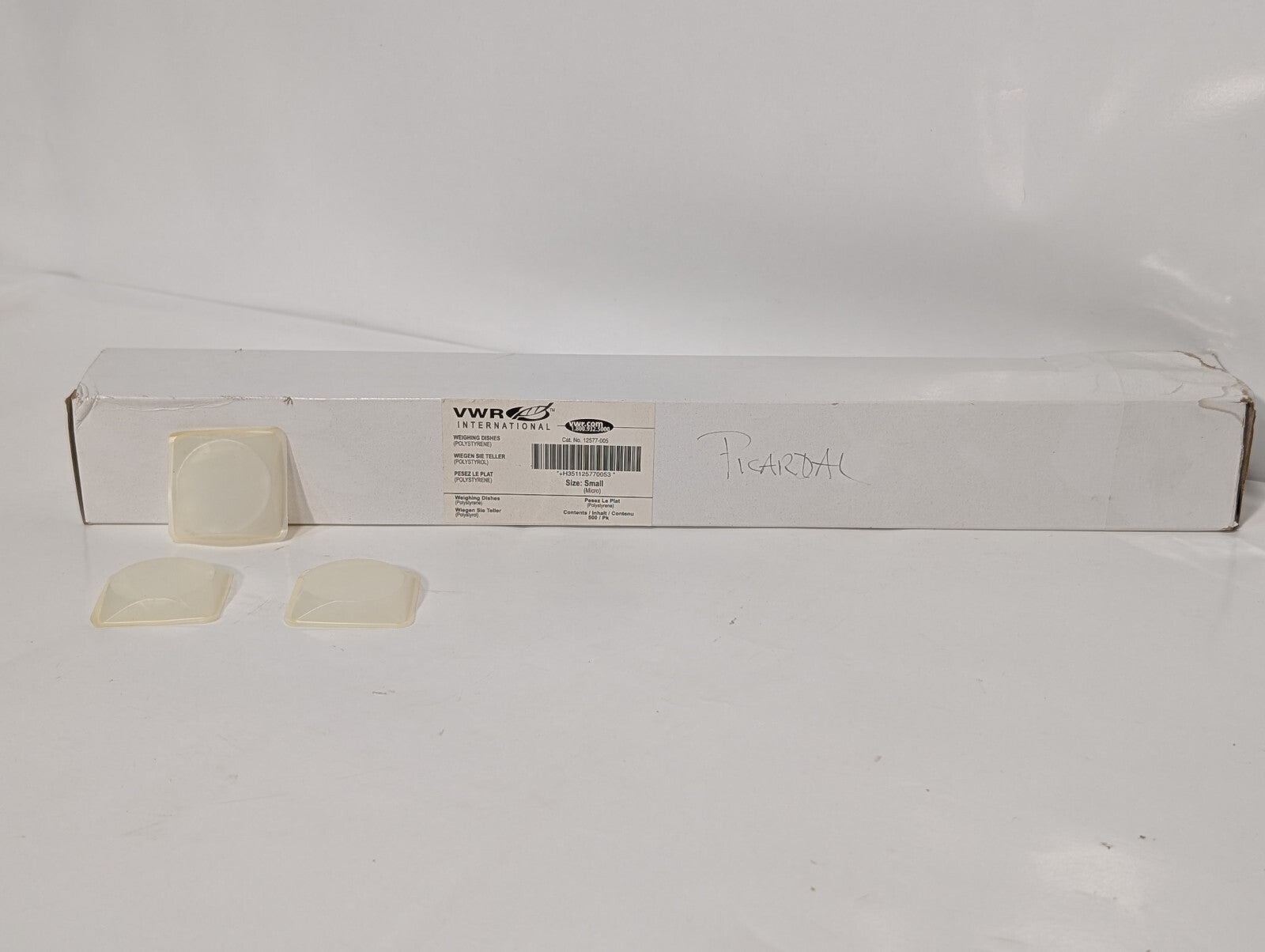 VWR International 12577-005 Small Polystyrene Weighing Dishes, 500 Pack