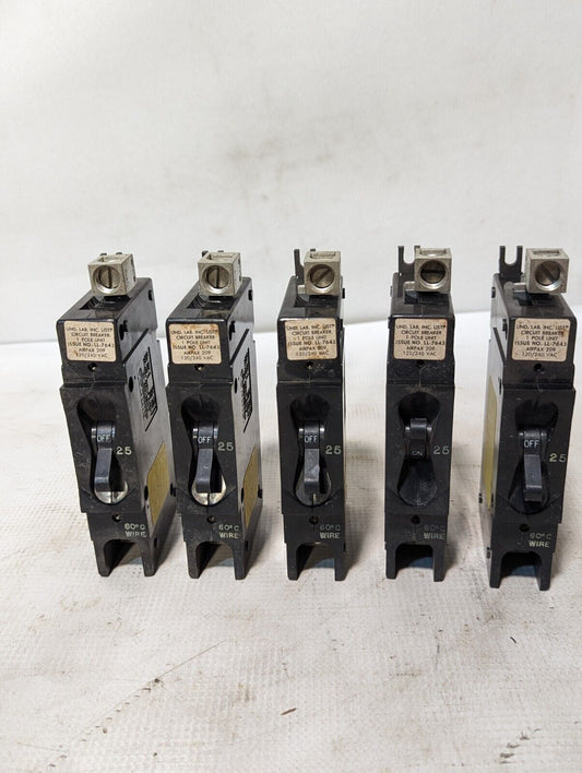 Airpax 209-1-6601-1 Circuit Breaker, 25A, 120/240 VAC, 1 Pole - Free Shipping