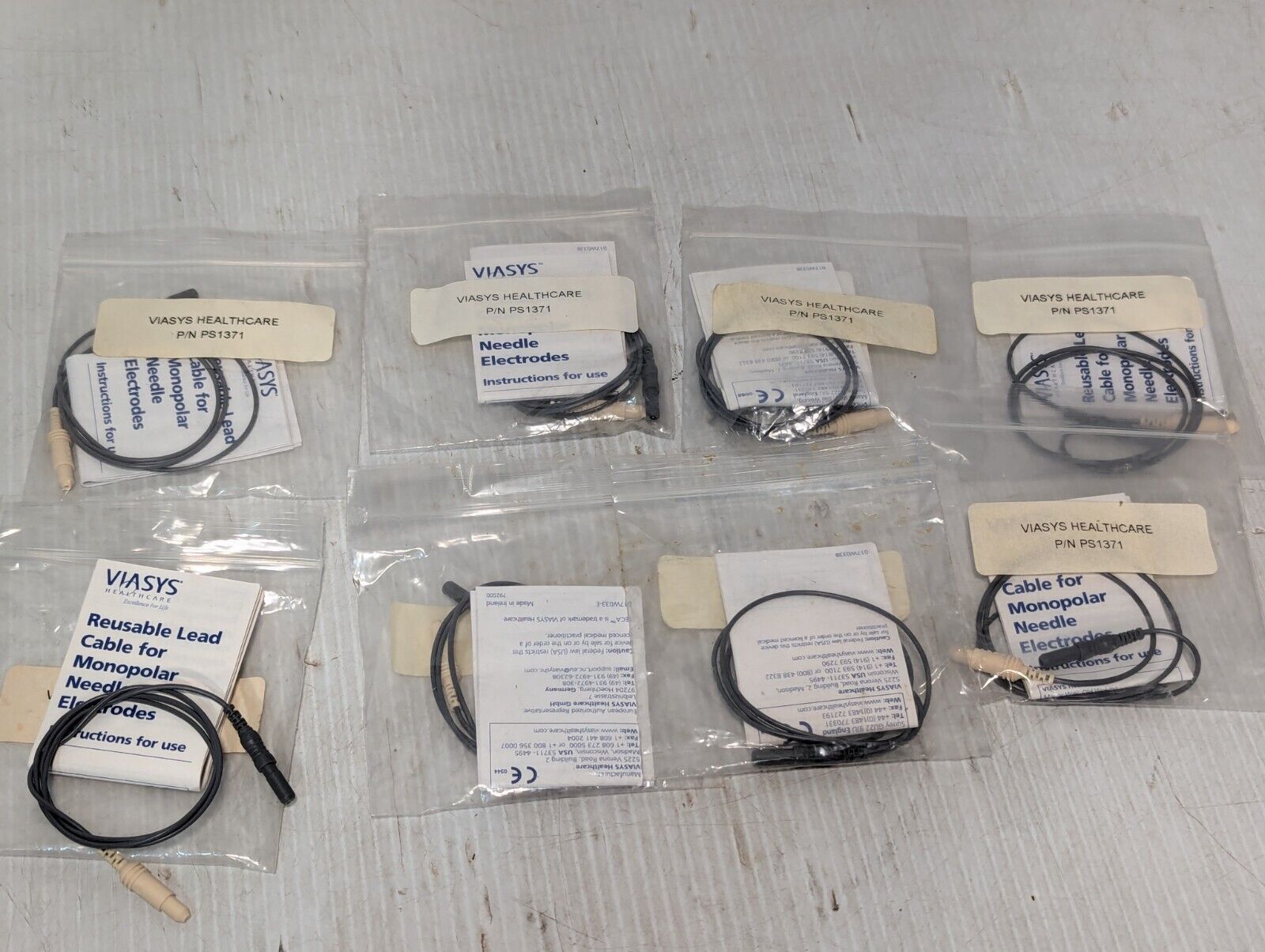 Viasys PS1371 Reusable Lead Cable for Monopolar Needle Electrodes -Free Shipping