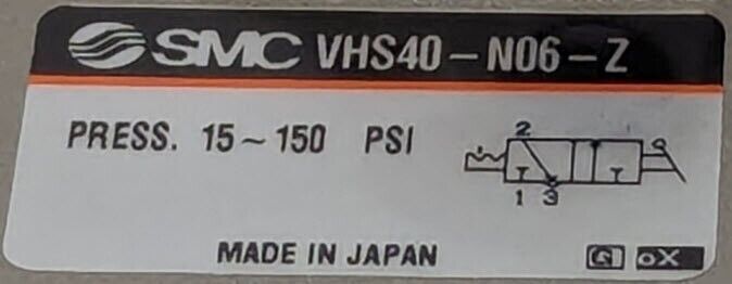 SMC VHS40-N06-Z Pressure Relief Valve, 3-Way Lock-Out Valve - 161K129H01 