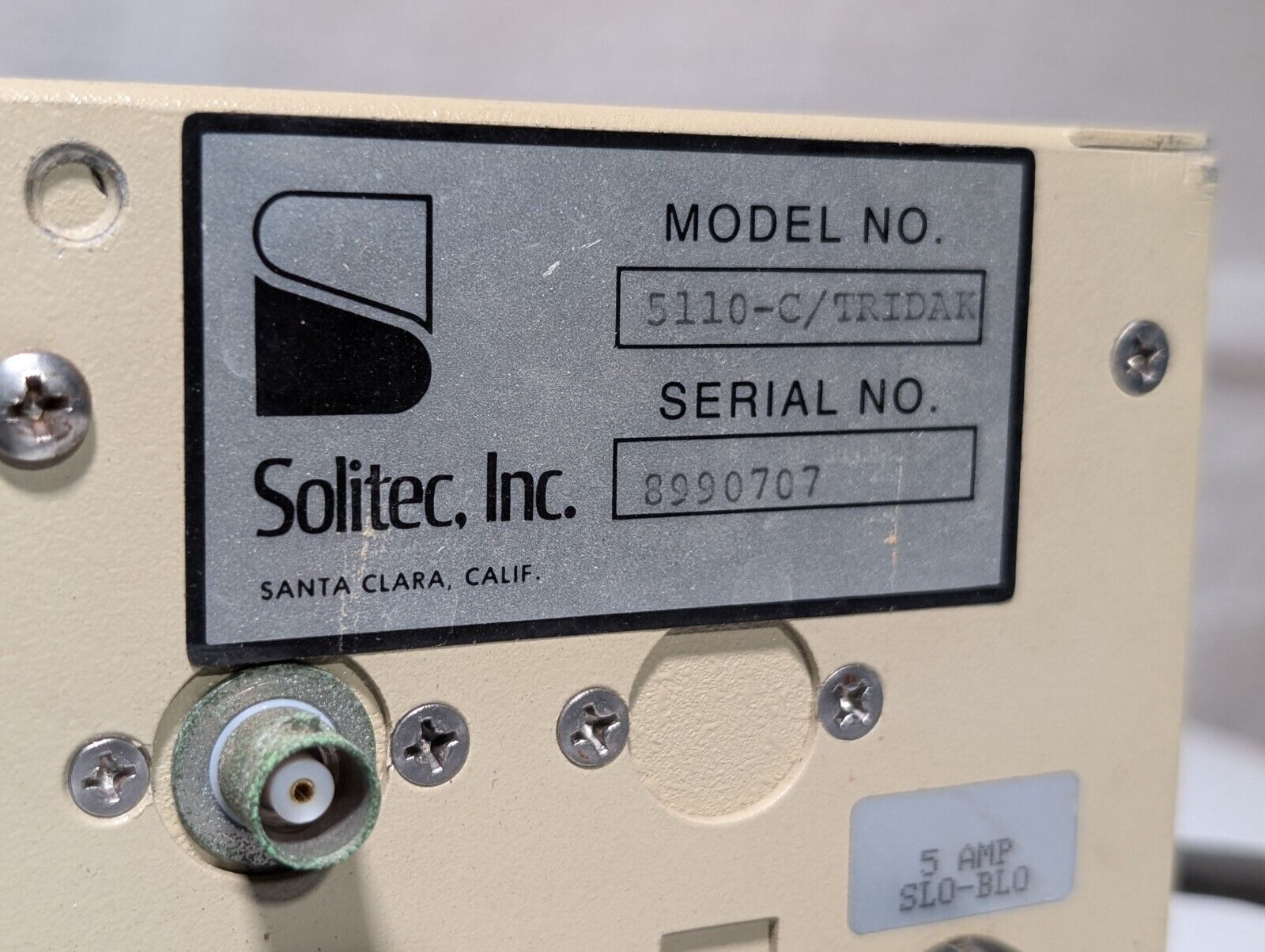 Solitec 5110-C/TRIDAK Photoresist Spinner control module as shown, wafer process
