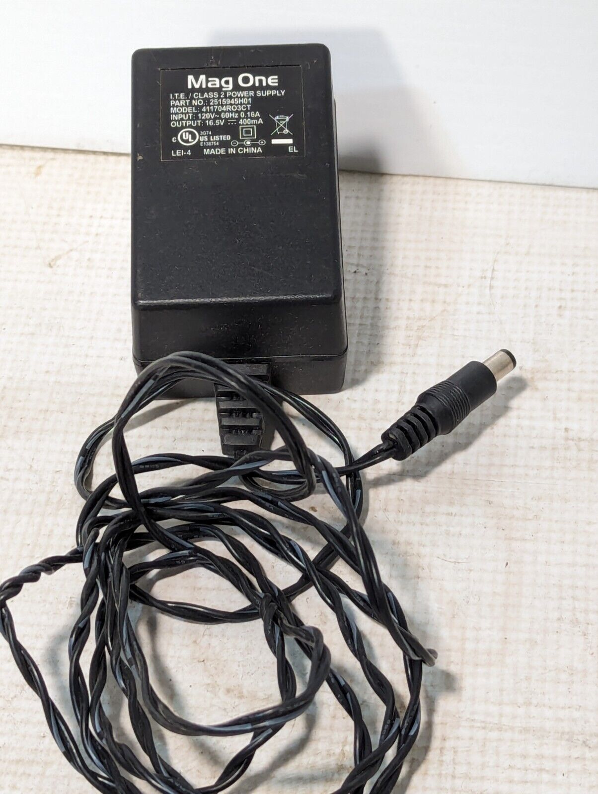 MagOne ITE/Class 2 Power Supply 411704RO3CT 16.5V-400mA - Free Shipping