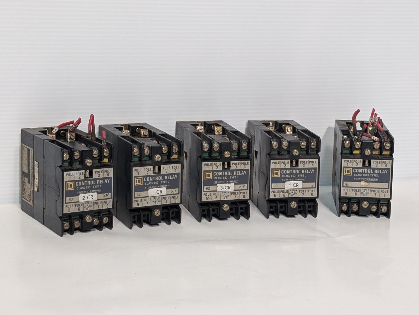 (5) Square D 8501 L0-40 Control Relay 120V Coil LO-40