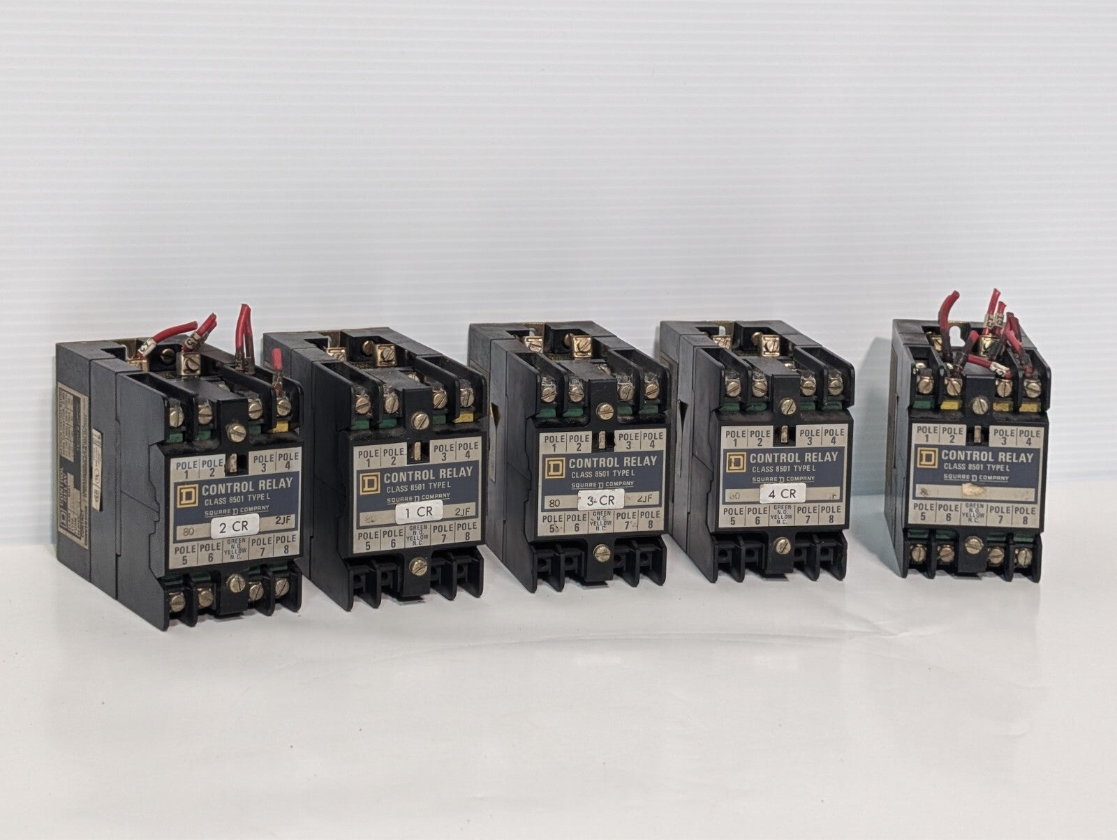 (5) Square D 8501 L0-40 Control Relay 120V Coil LO-40