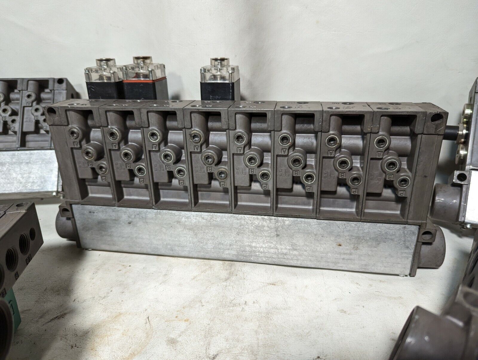 Numatics Manifold w/8-blocks, assorted valves as pictured - Free Shipping