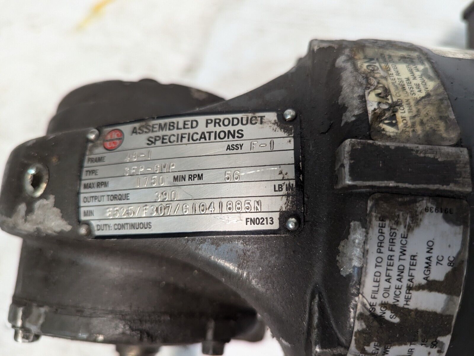 US Motors E525 SEP-6WP Gearmotor - Free Shipping