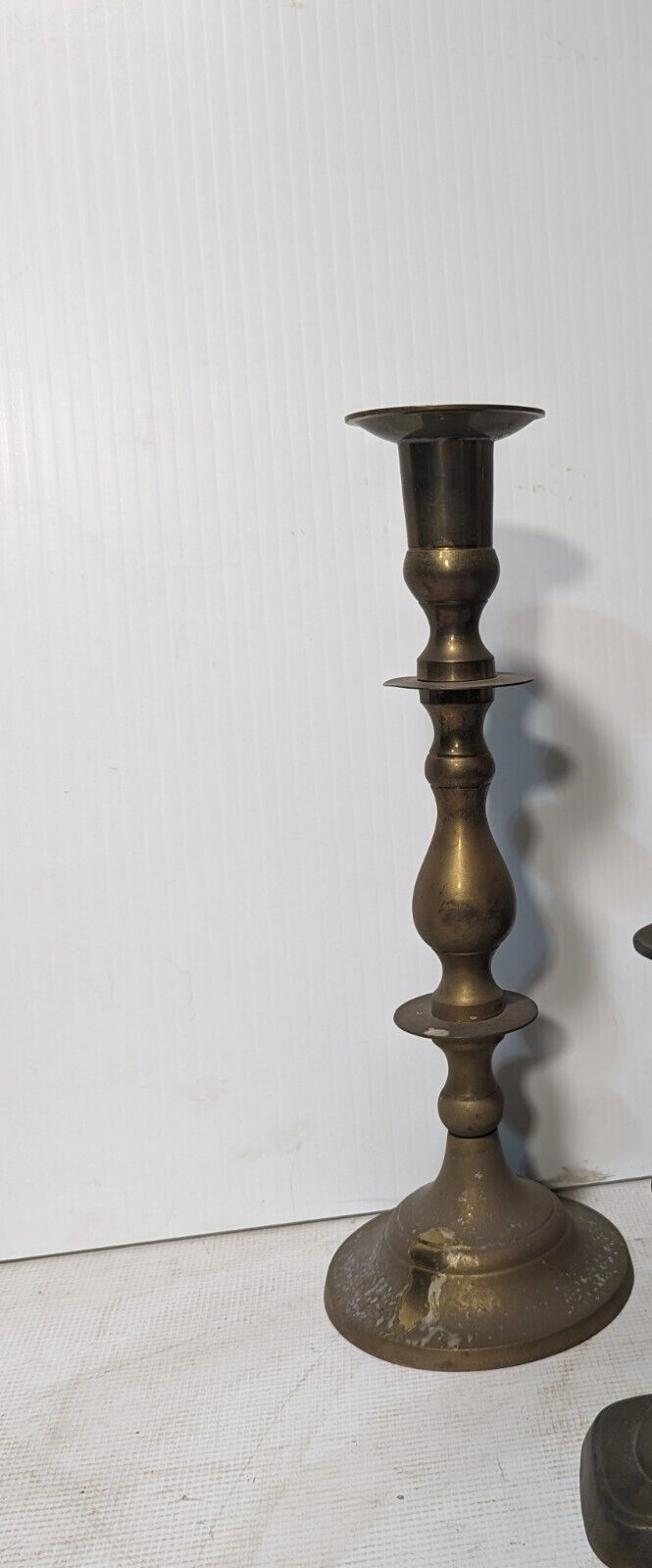 Vintage Victorian Bronze Candle Holder Candlestick, 16"x6" - Free Shipping