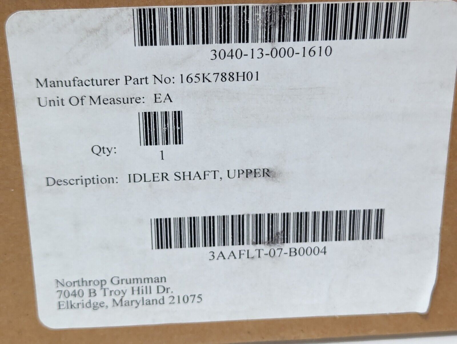 Hobart Idler Shaft Upper 3040-13-000-1610 165K788H01 - Free Shipping