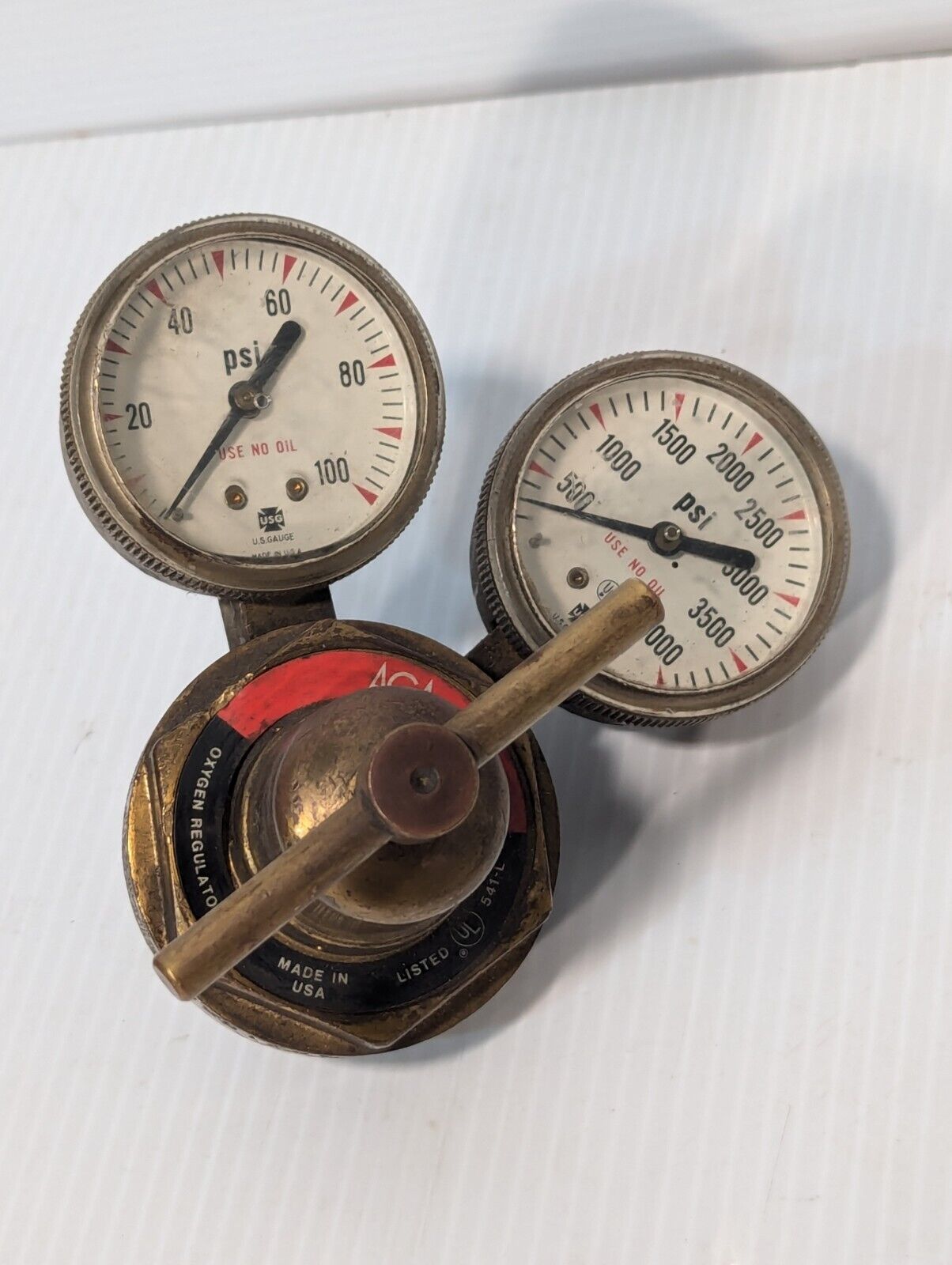 AGA 250-80 Compressed Gas Regulator with USG gauges, 3000PSIG- Free Shipping