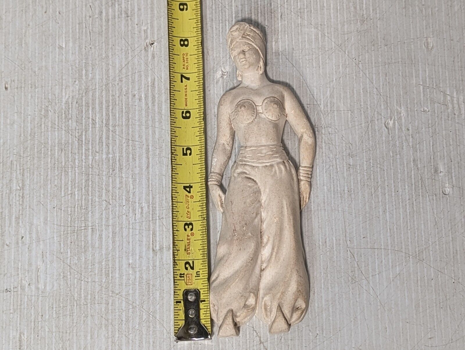 Vintage Plaster Sculpture of a Middle Eastern Lady with Man, 8" - Free Shipping