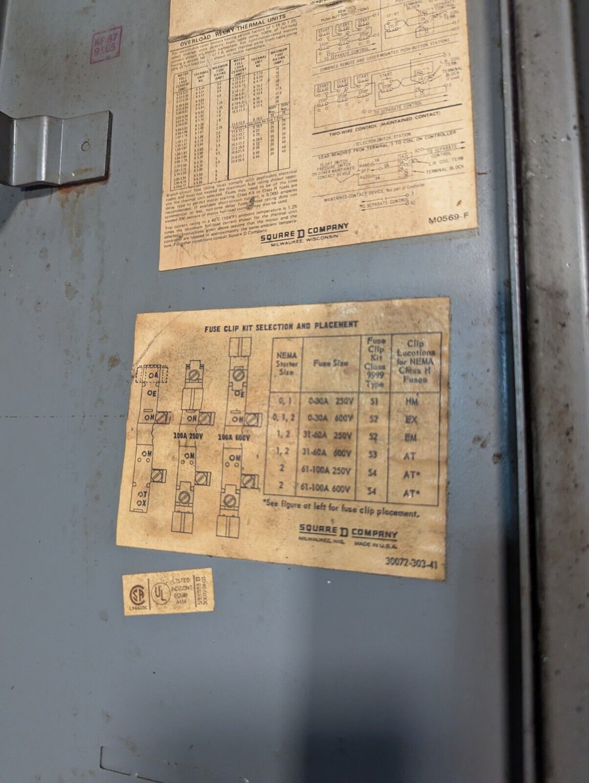 Square D 8538SCG14S combination motor starter, NEMA size 1, 30A - Free Shipping