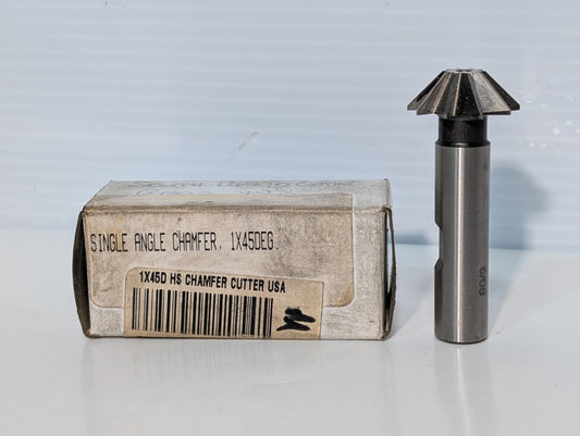 Whitney Tool CH10045 Single Angle Chamfer Milling Cutter, 1" x 45 Degrees