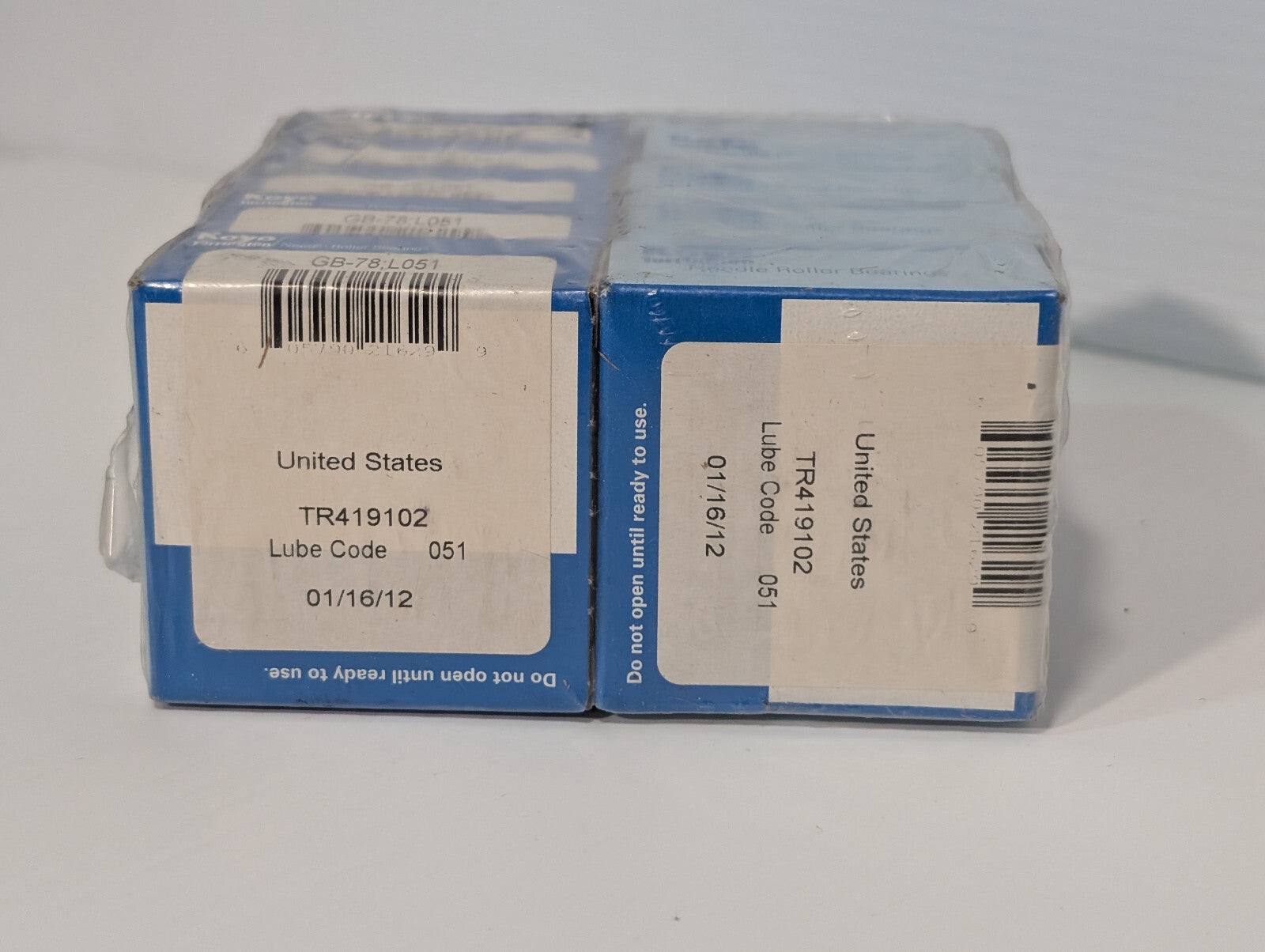 10 Pack: Koyo Torrington GB-78; L051 Needle Roller Bearings, TR419102, Lube 051