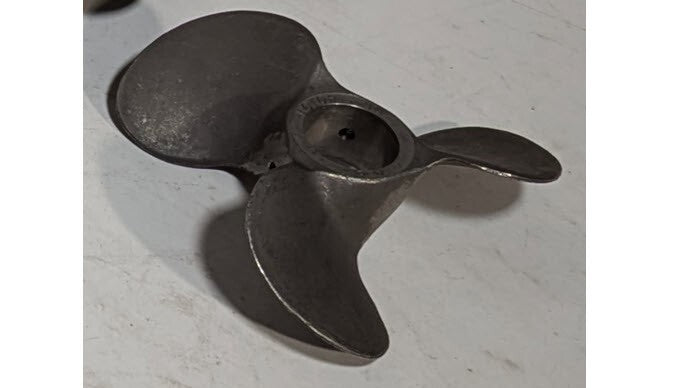 6" Propeller, 3 Blades, Steel, Two Threaded Holes for Set Screws, 6.0 Pitch