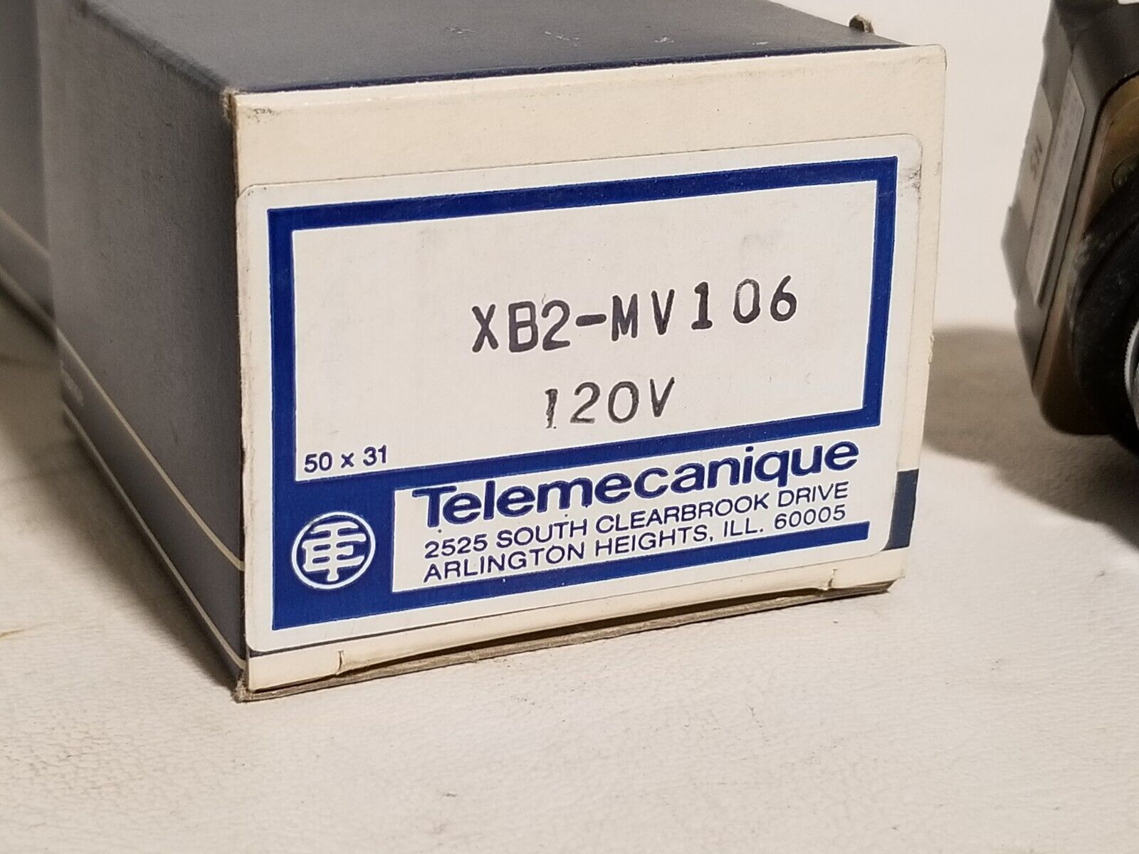 Telemecanique XB2-MV10. 240VAC max, blue pilot light