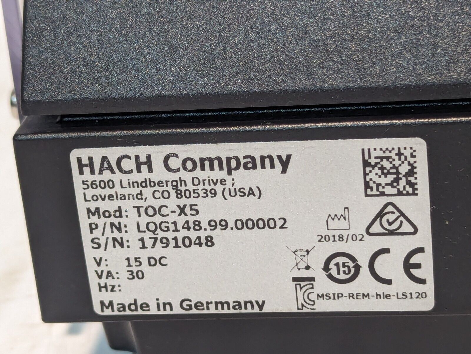 Hach LQG148.99.00002 TOC-X5 Shaker, No Power Adapter - Free Shipping