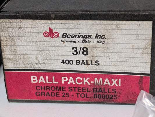 (400) Bearings Inc. 3/8" Chrome Steel Balls Grade 25 Tol. 000025