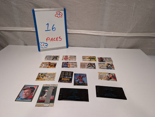 16 Vintage Marvel MCU and Baseball Trading Cards Batman Nolan Ryan Thanos Wasp