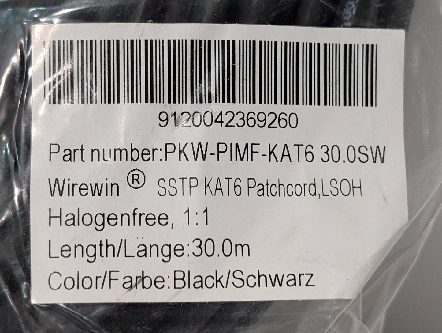(4) Wirewin PKW-PIMP-KAT6 Weiss CAT6 Patch Cord, S/FTP, LSZH