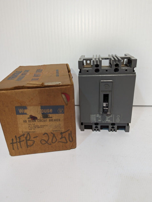 Westinghouse HFB2050 Circuit Breaker, 50A, 600VAC/250VDC, 2-Pole - Free Shipping