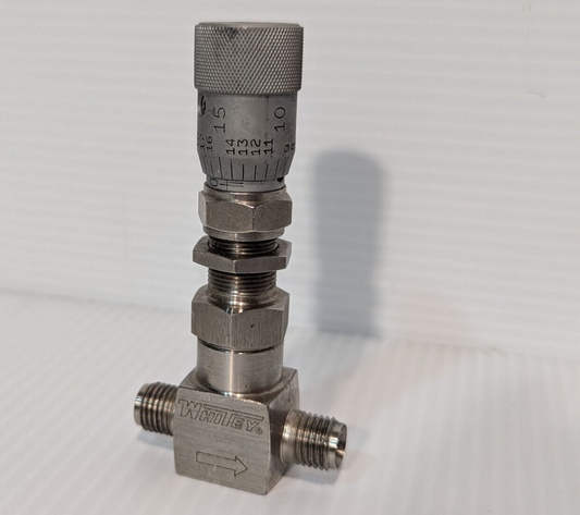 Whitey SS-22RS4 Stainless Steel High Precision Metering Valve, N2 Flow Control