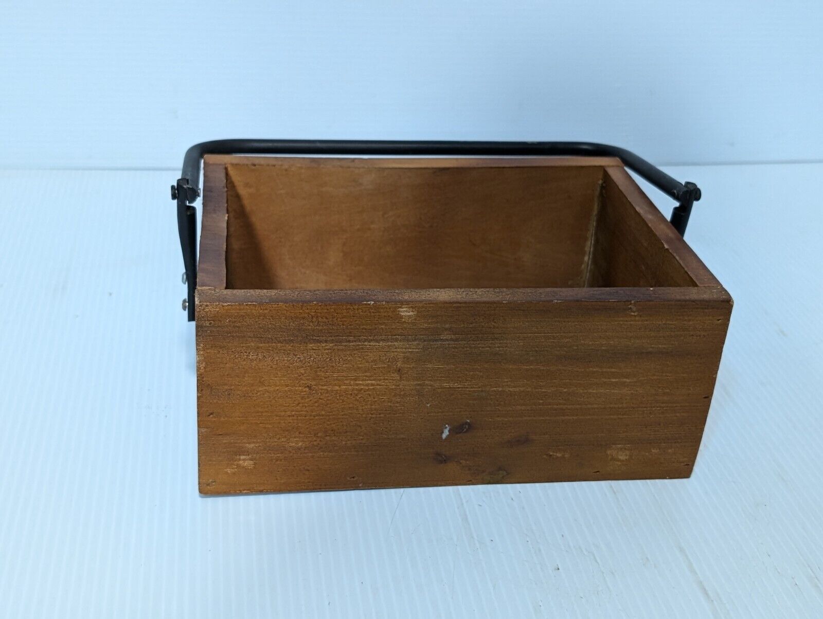 Vintage Wooden Work Mens Tool Box, Carrier with Iron Handles - Free Shipping