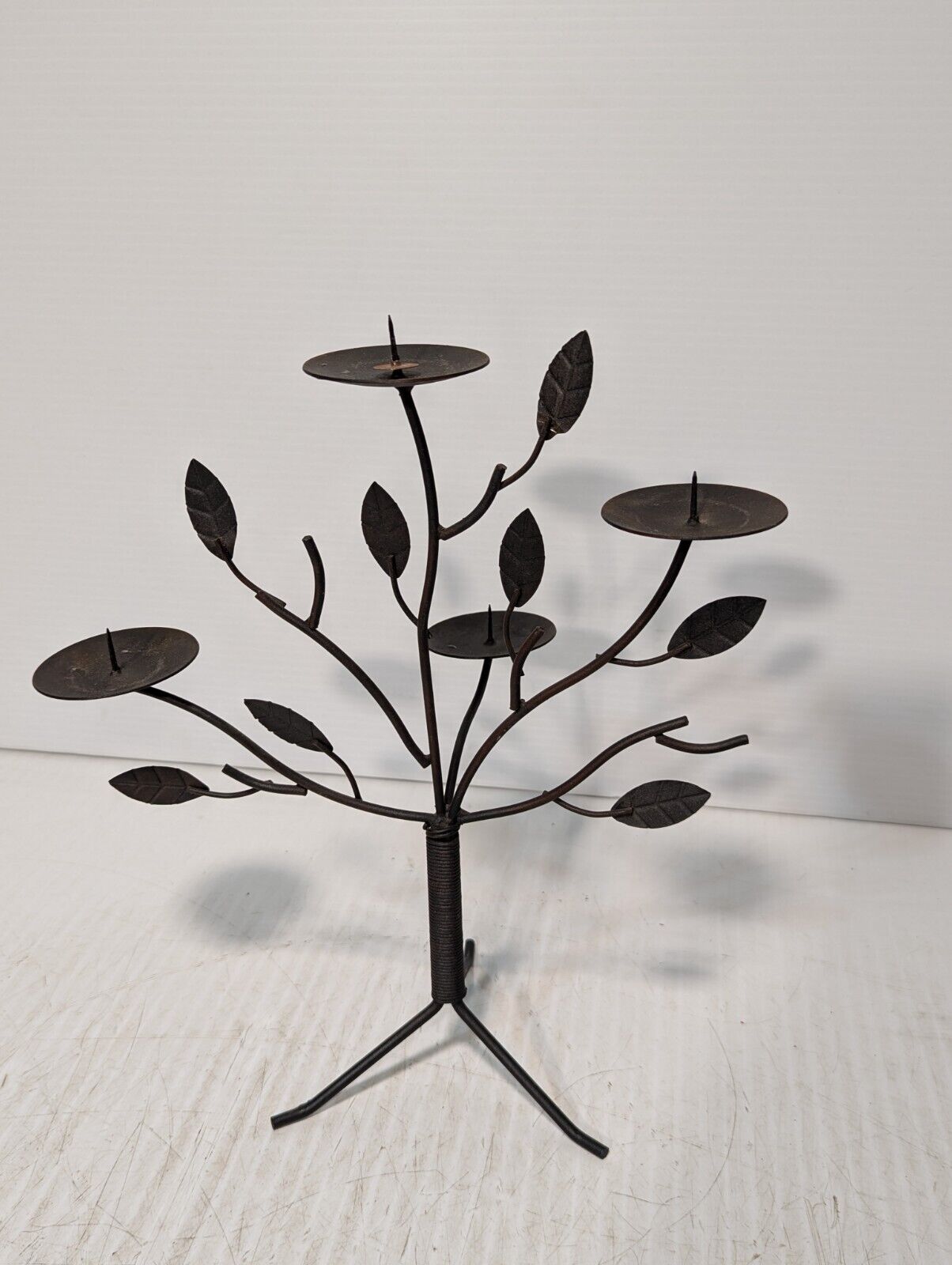 Vintage Freestanding Tree Shaped Candle Holder w\ 4 Tiers, Iron - Free Shipping