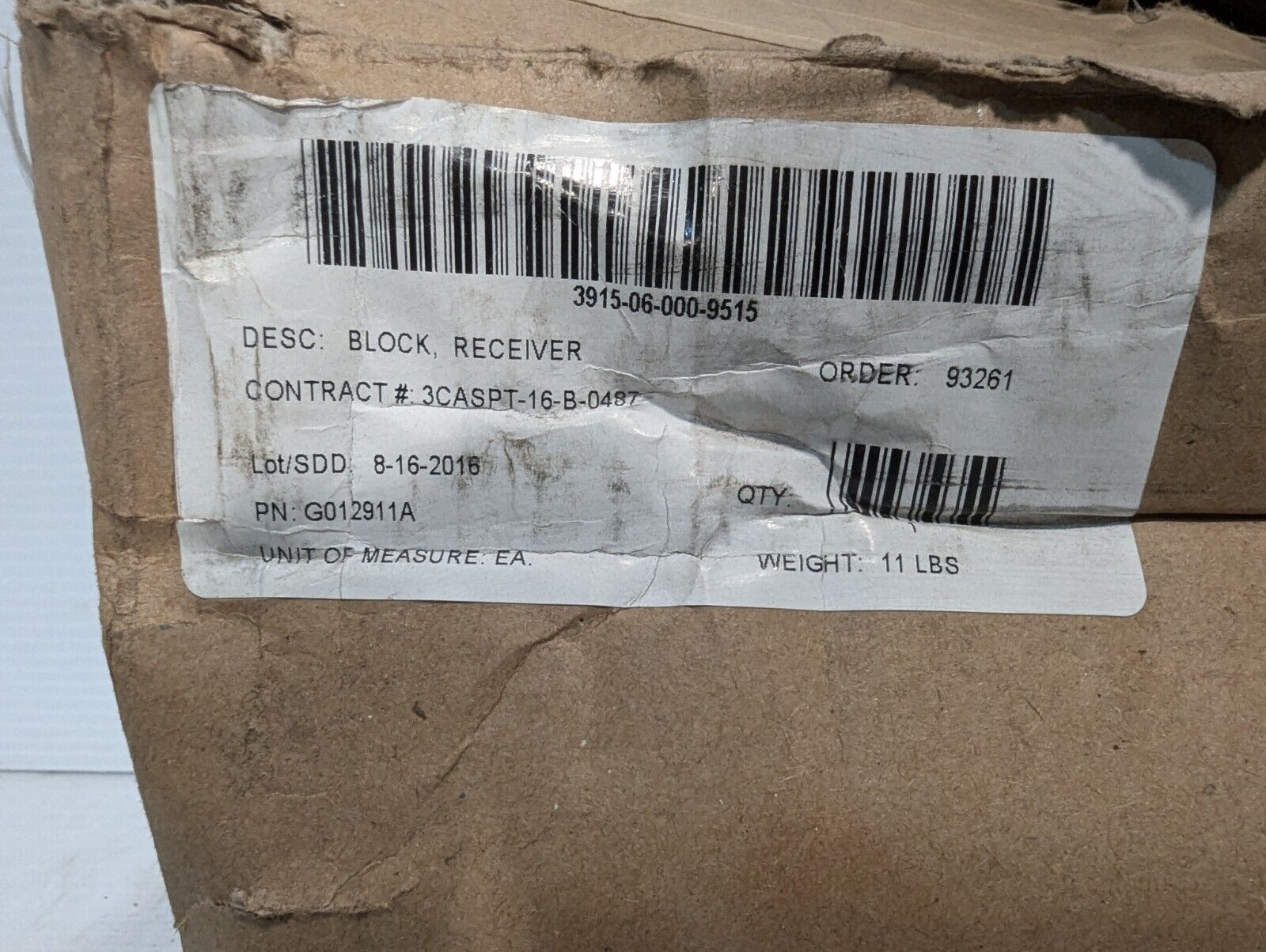 3915-06-000-9515 Receiver Block G012911A - Free Shipping+Returns