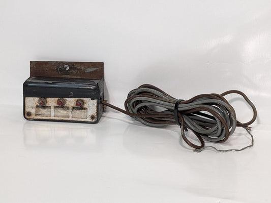 Vintage Remote Control Switch Box with Power Cord and 3 Pushbuttons