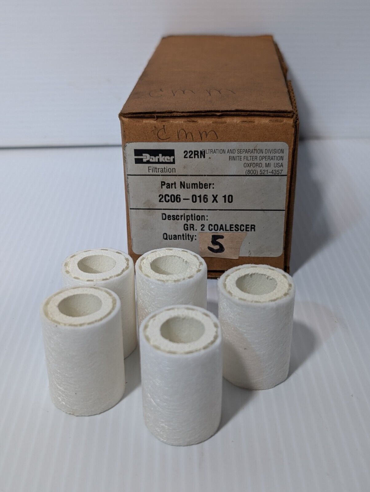 Box of 5 Parker Filtration 2C06-016 filters 22RN Gr. 2 Coalescer - Free Shipping