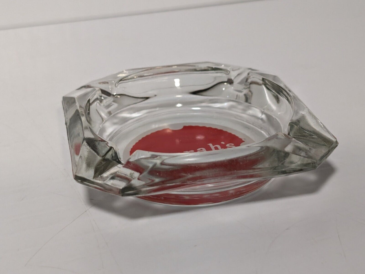 Vintage Harrah's Reno And Lake Tahoe Glass Ashtray