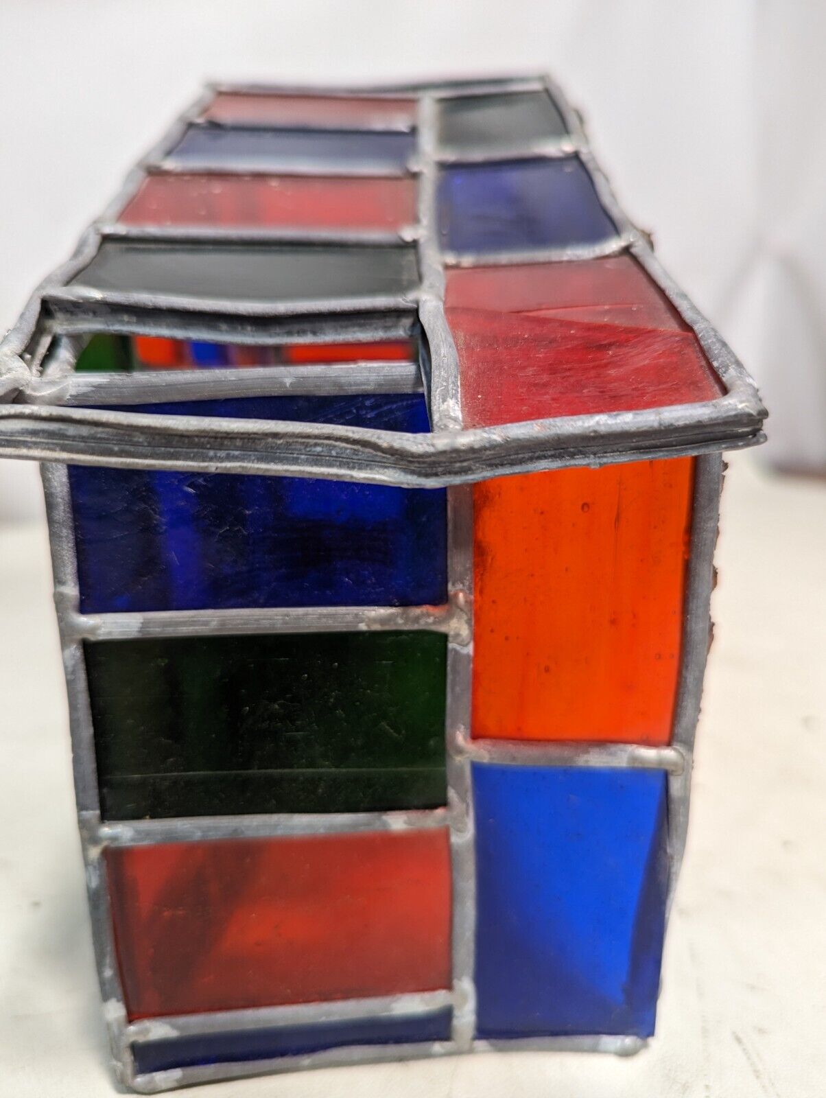 Stained Glass Manger \ Building  12"h x 9"w x 4"d  Unique Handmade Item