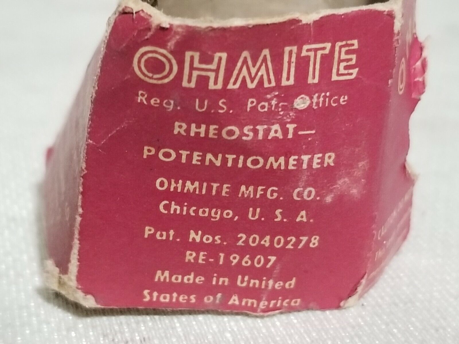 Ohmite Manufacturing Rheostat RE-19607