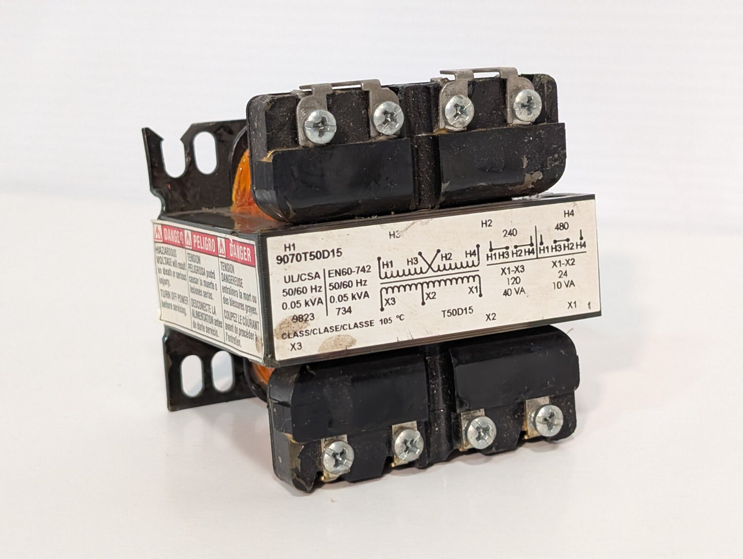 Square D 9070T50D15 Chassis Mount Control Transformer 24/115V, 25/120V, 50/60Hz