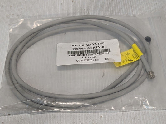 Welch Allyn 008-0831-00 Rev-B NIBP Hose 6' Length - Free Shipping