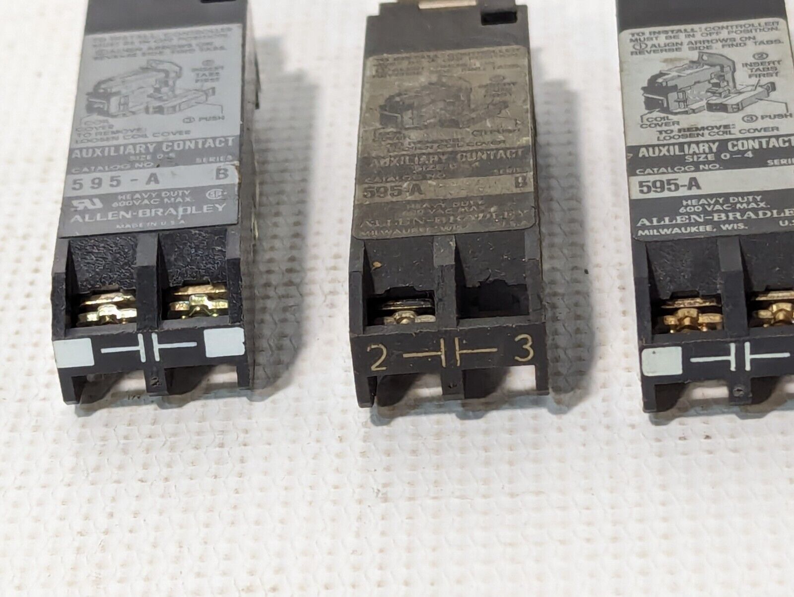 Allen Bradley 595-A Heavy Duty Size 0-4 Auxiliary Contact - Free Shipping