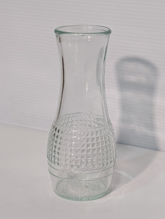Vintage Good Seasons Clear Glass Cruet Diamond Point Pattern 7" Tall