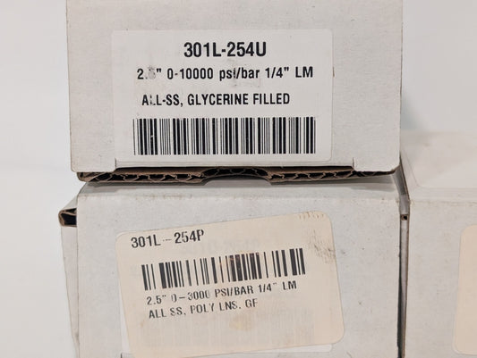 [1] Pic Gauges 301L-254P Industrial Pressure Gauge, 3,000 Psi, 2.5", 1/4" LM