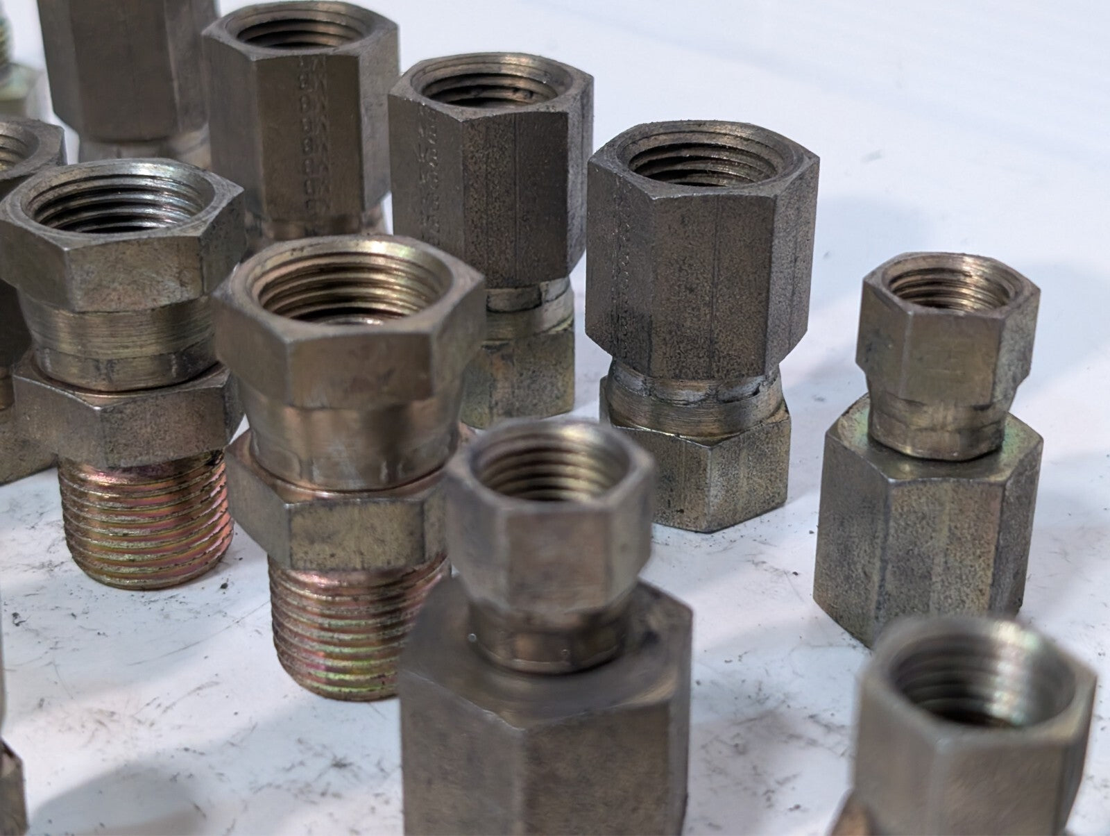 (40) Assorted Hydraulic Fitting and Adapters, Hex Head Thread Nut Lug Nipple
