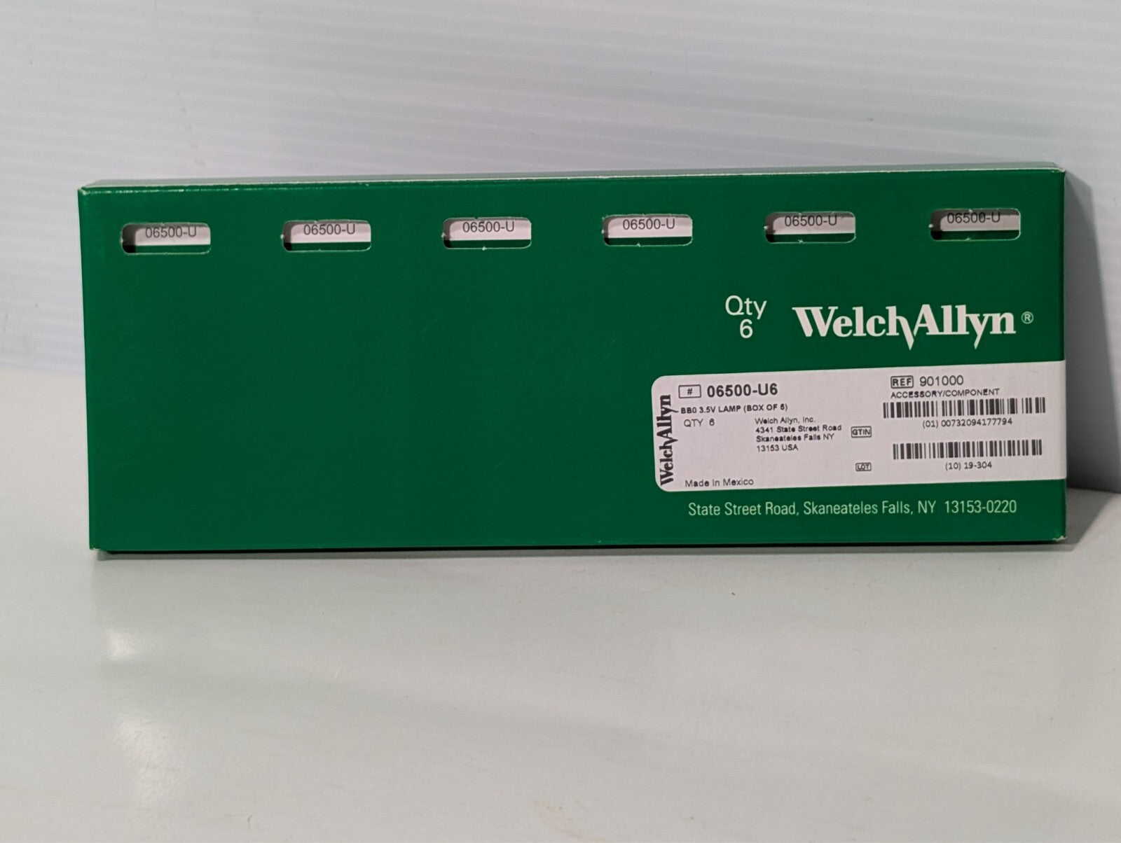 (10) Welch Allyn 06500-U6 Halogen Lamp 3.5V for MacroView Otoscope - Box of 6, 4