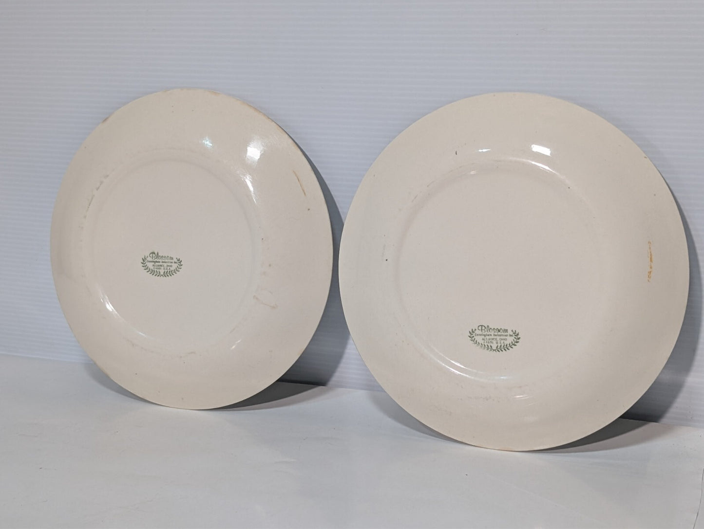 (2) Vintage Blossom by Cunningham & Pickett Side Plates with Blue Flower Motif
