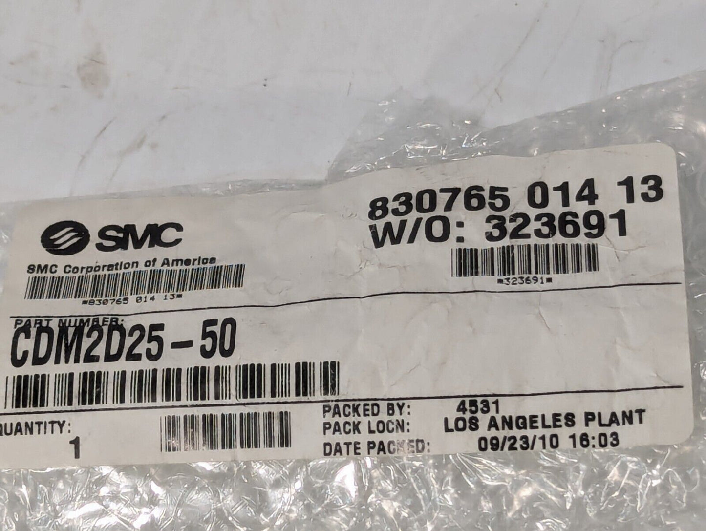SMC CDM2D25-50 Pneumatic Air Cylinder w\ CDP-1 Clevis Pin and Clips - Free Ship