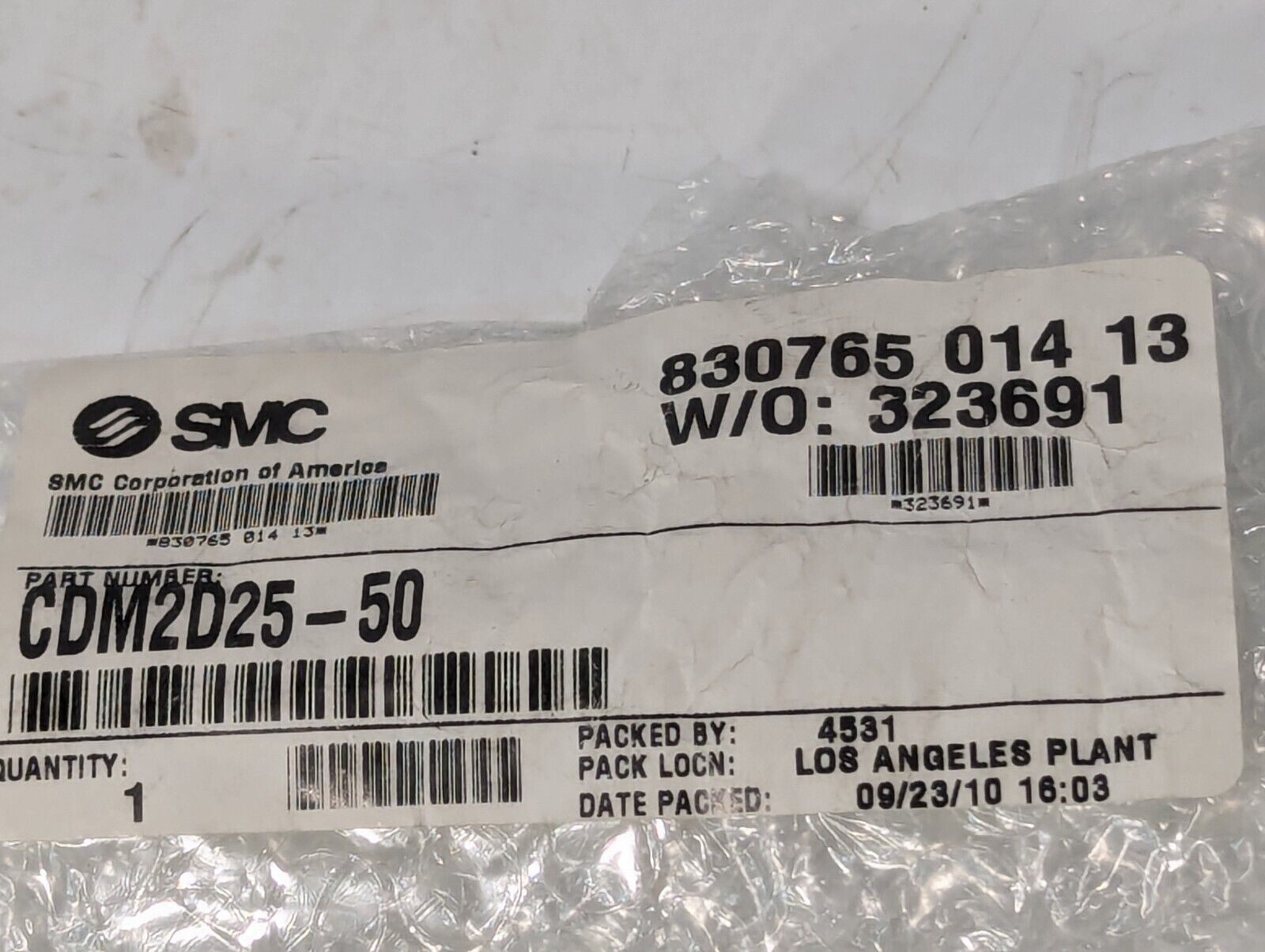 SMC CDM2D25-50 Pneumatic Air Cylinder w\ CDP-1 Clevis Pin and Clips - Free Ship