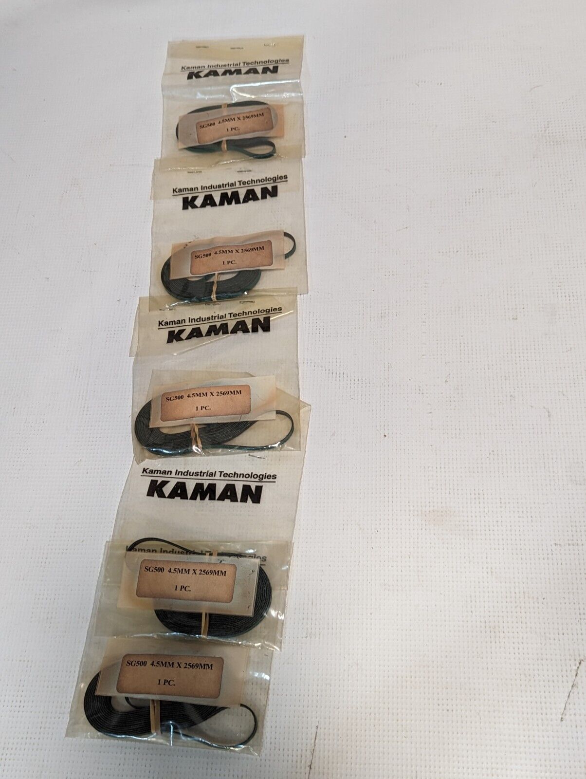 Lot of 5 Kaman SG500 Closed Loop Conveyor Belt, 0.178"w x 101" L