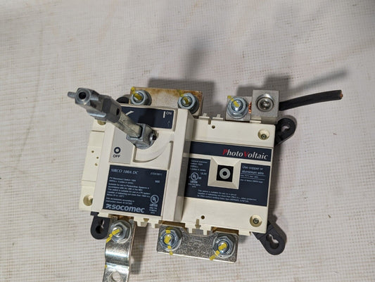 Socomec 27DC3011 PV disconnect switch, 100A, 600VDC, 3 poles in series