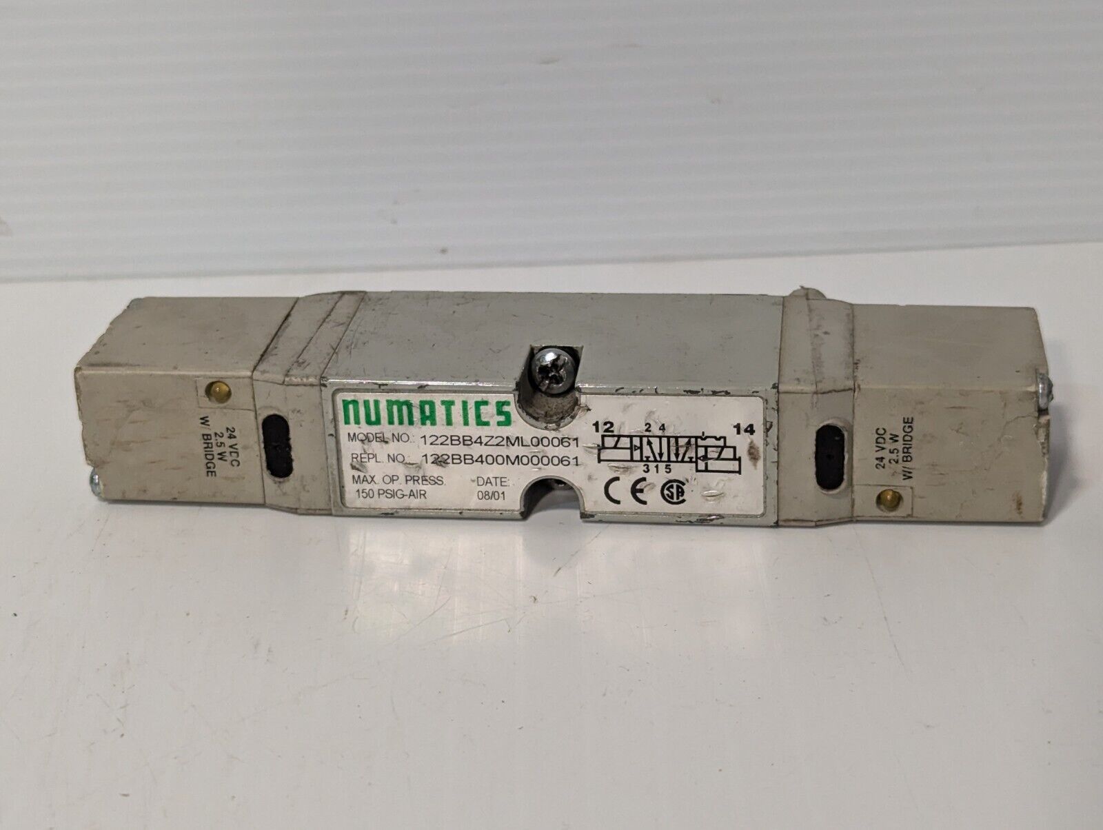 Numatics 122BB400M000061 Pneumatic Solenoid Valve,  150 PSIG-AIR, 24VDC