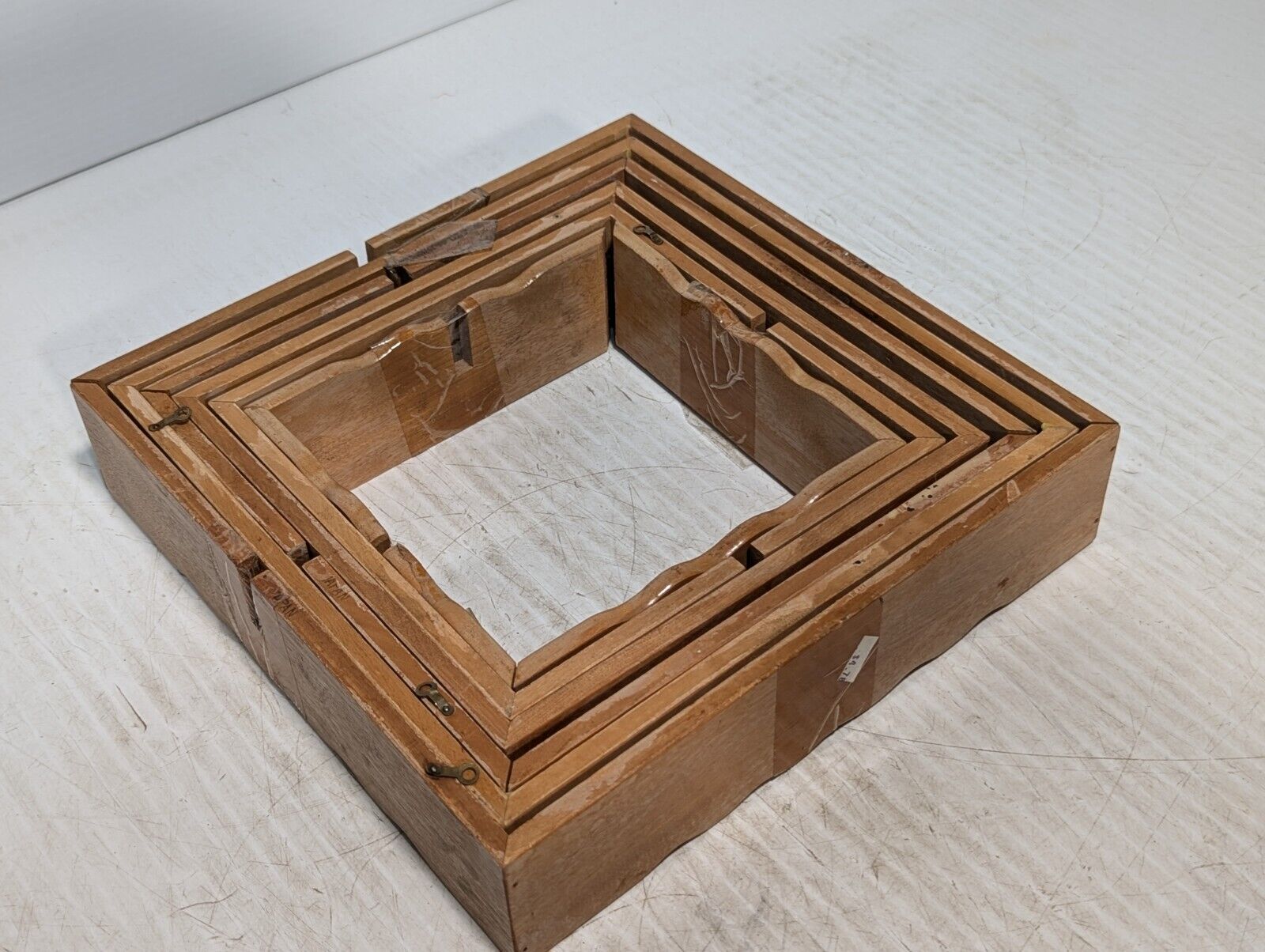 6 Wood Floating Display Shelves Wall Mounted Square Cube Shadow Boxes -Free Ship