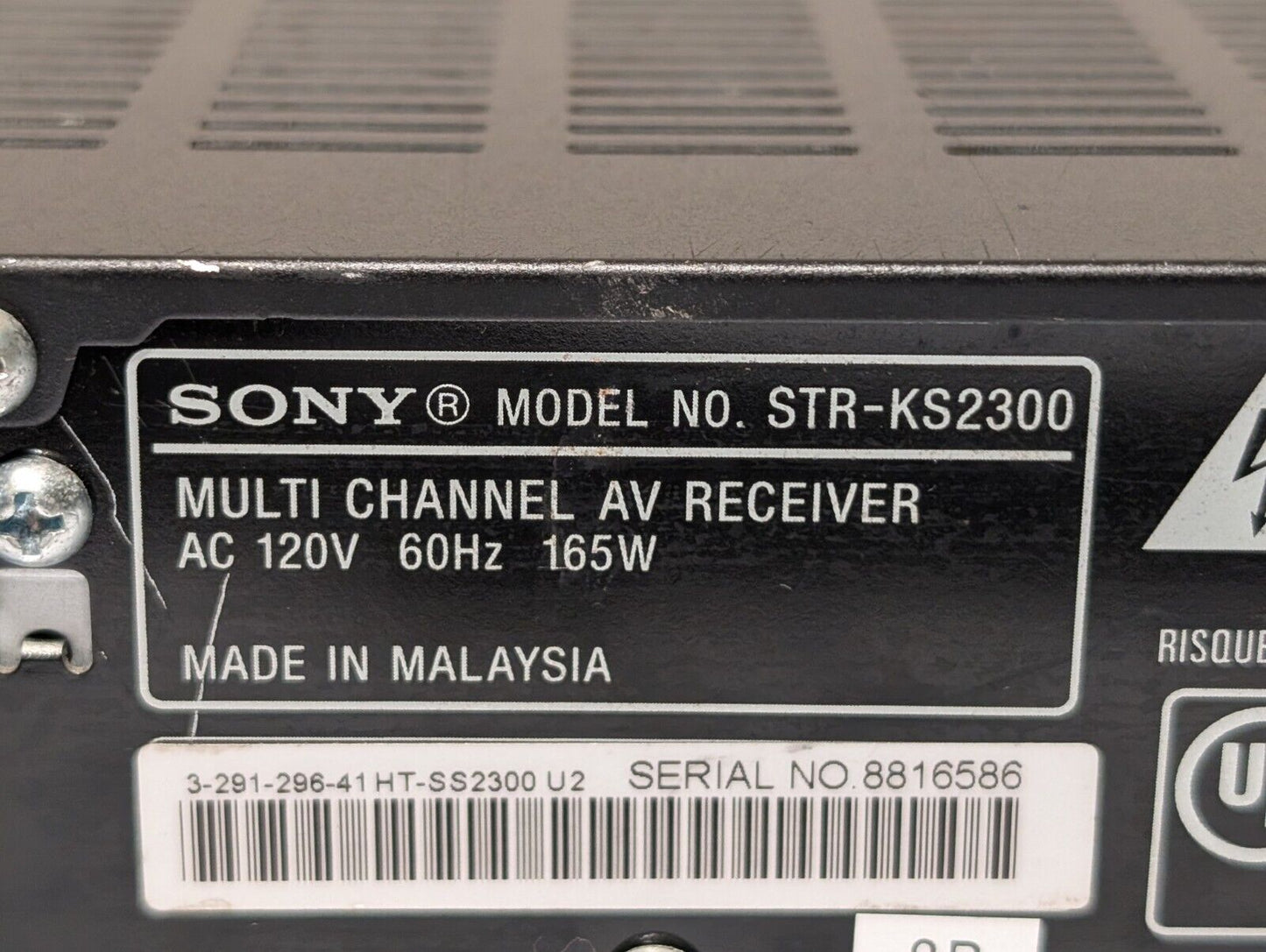 Sony STR-KS2300 S-Master HDMI Surround Sound Multi-Channel AV Receiver 